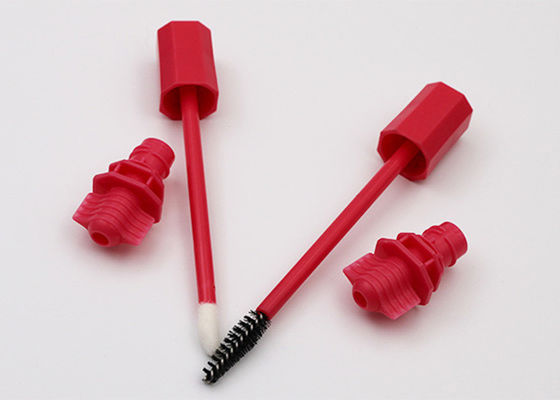 Vòi phun nhựa màu đỏ với bàn chải cho cây son môi hoặc túi Mascara