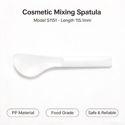 Chất lượng  Food grade PP cosmetic spatula S1151, 115.1mm plastic beauty mixing scoop. Smooth curved head for mixing mask powder & applying skincare cream, ideal for beauty salon & home DIY skincare nhà máy