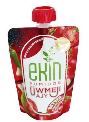 Food Grade Stand Up Pouch 150ml 250ml Sauce cay Ketchup Liquid Packaging Suction Nozzle Doypack Stand Spout