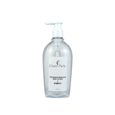 Nhựa PET sang trọng 300ml chai bơm màu trắng trong suốt màu đen cho dầu gội dưỡng da kem rửa mặt bao bì