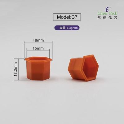 1.3ml Hexagon PP Plastic Cup với nắp nhôm cho mỹ phẩm