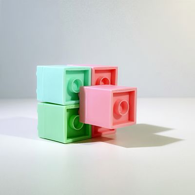 Disposable Plastic PP Cosmetic Cup with 8ml Capacity Food Grade Building Block Design for Facial Cream Lotion