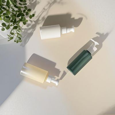 Chai đựng vòi xịt lotion hình trụ PET 300ml-500ml dùng cho bao bì mỹ phẩm với in logo tùy chỉnh