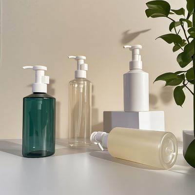 Chai đựng vòi xịt lotion hình trụ PET 300ml-500ml dùng cho bao bì mỹ phẩm với in logo tùy chỉnh