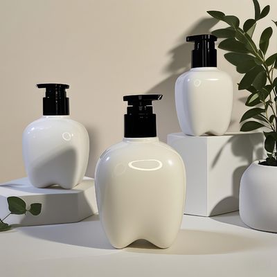 Chai nhựa hình răng dung tích 100-250ml có vòi nhấn dùng cho rửa tay, dầu gội, nước rửa tay khô, có thể tùy chỉnh logo
