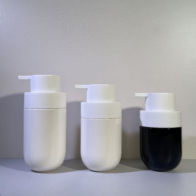 chai mỡ hình tròn PET mỹ phẩm với máy bơm báo chí và tùy chỉnh màu sắc in màn hình lụa cho bao bì làm đẹp