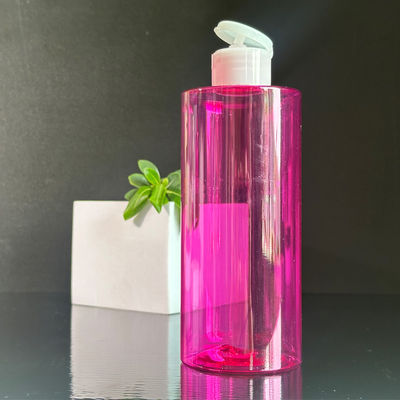 Ưu tiên cung cấp chai kem nhựa PET màu đỏ rõ ràng với nắp đĩa nén và dung lượng 300/400/500ml