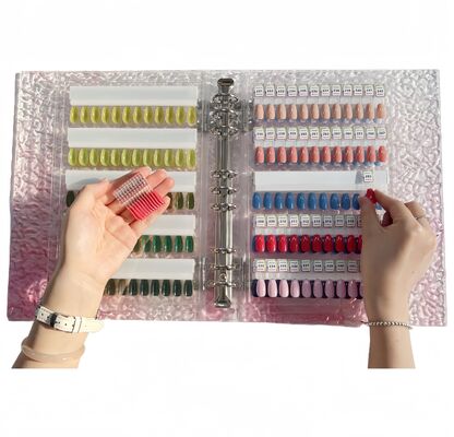 Bảng hiển thị nghệ thuật móng tay từ tính acrylic có thể tháo rời với sách màu gradient 120/180/240 màu, dụng cụ nhựa cho đầu móng gel