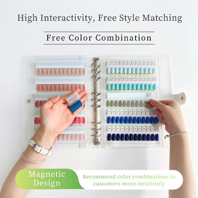 Professional Detachable Acrylic Magnetic Nail Art Display Board 120/180/240 Gradient Colors Solid Plastic Tool for Nail Gel Tips (Bảng hiển thị nghệ thuật móng có thể tháo rời bằng Acrylic từ tính)