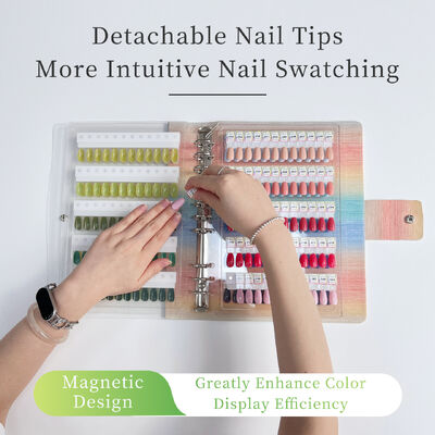 Bảng hiển thị móng tay từ tính acrylic có thể tháo rời chuyên nghiệp hình vuông 120/180/240 màu gradient dụng cụ nhựa cho móng tay
